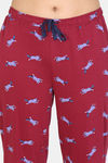 Zivame My Besties Cotton Pyjama Set - Beet Red — thumbnail 6